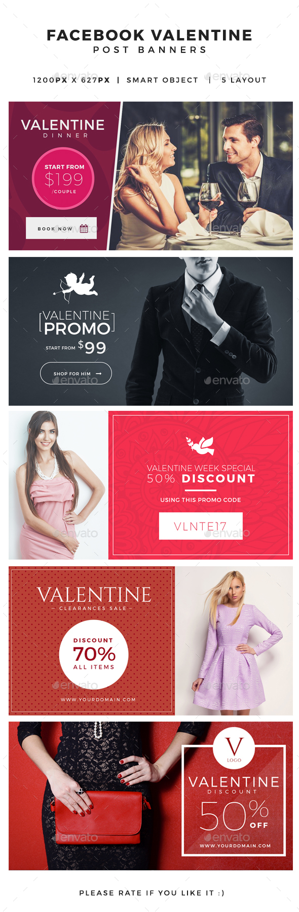 Valentine Facebook Post Banners - Miscellaneous Social Media