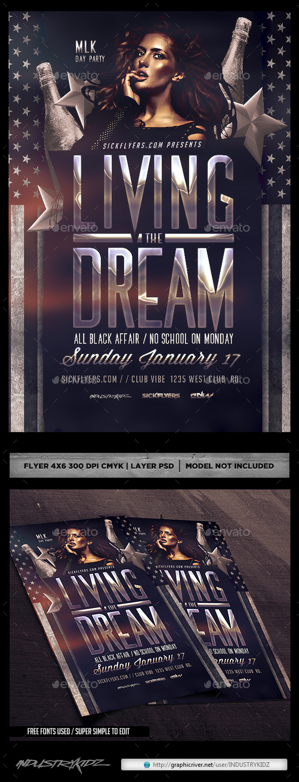 Martin Luther King Flyer PSD - Clubs & Parties Events