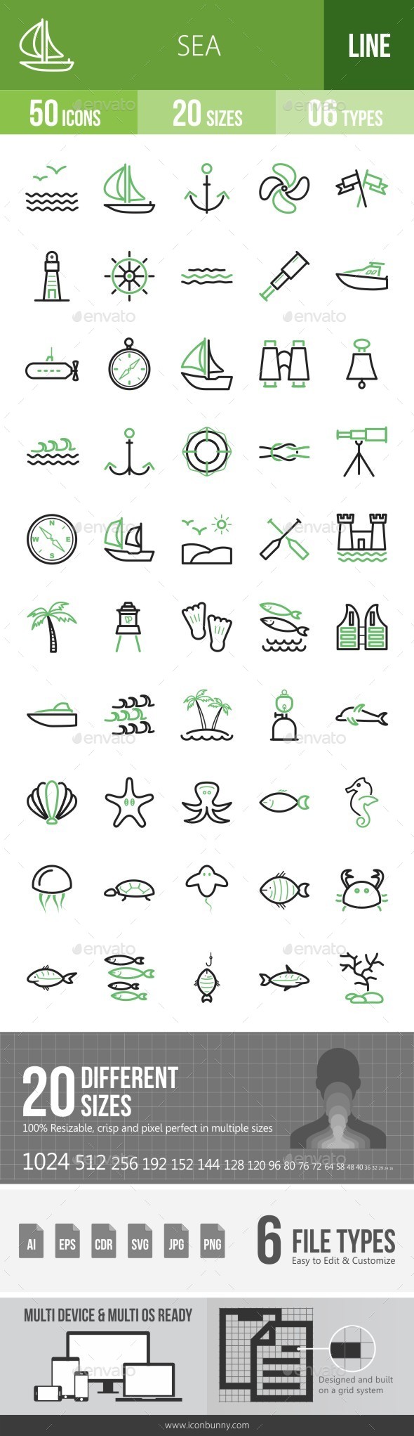 Sea Green & Black Icons - Icons