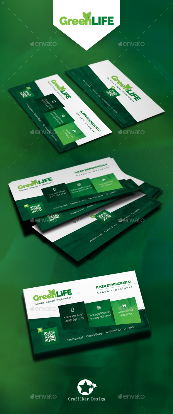 Green Energy Business Card Templates - Corporate Business Cards