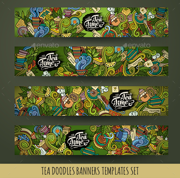 Tea Banners Design Templates - Food Objects