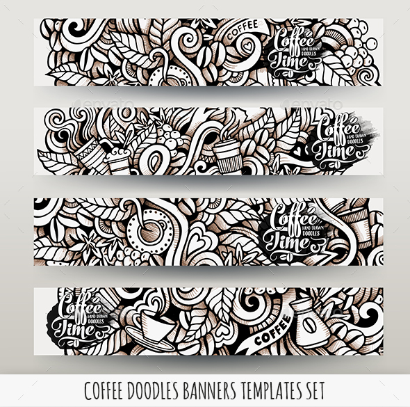 Coffee Banners Design Templates - Food Objects