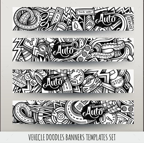 Vehicle Banners Design Templates - Conceptual Vectors
