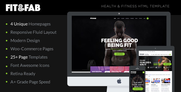Extraordinary Fit & Fab - Aerobic, Gym and Fitness Bootstrap HTML5 Template