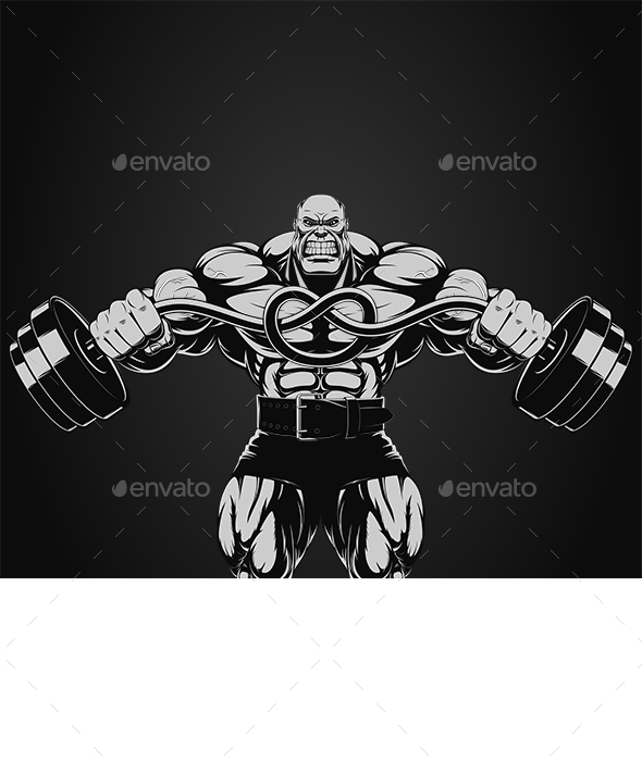 Bodybuilder with a Barbell - Sports/Activity Conceptual
