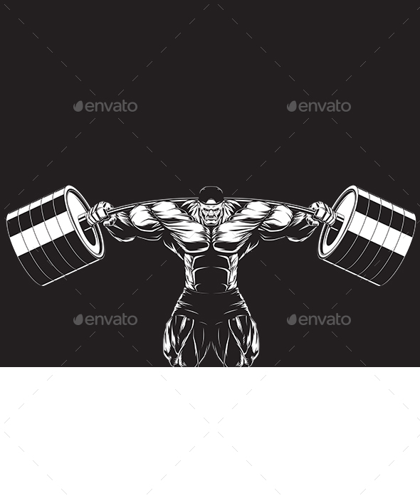 Bodybuilder with a Barbell - Sports/Activity Conceptual