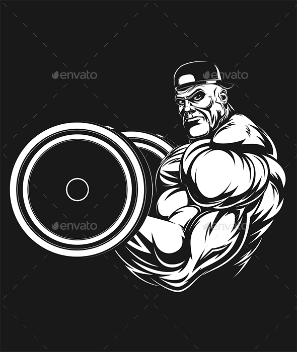 Bodybuilder with a Barbell - Sports/Activity Conceptual