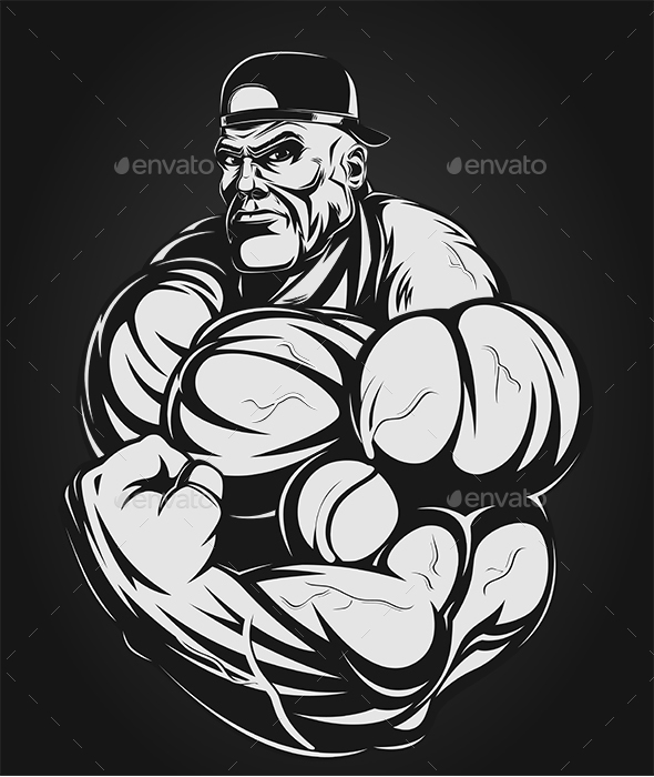 Bodybuilder Showing Biceps - Sports/Activity Conceptual