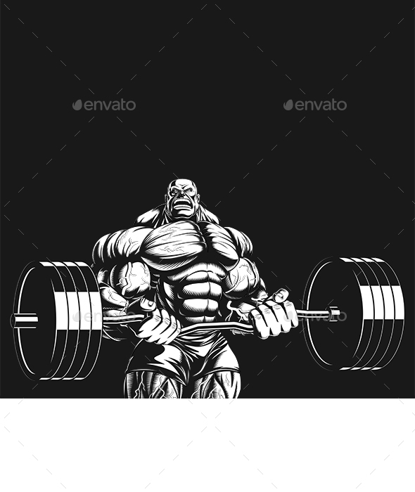 Bodybuilder with a Barbell - Sports/Activity Conceptual