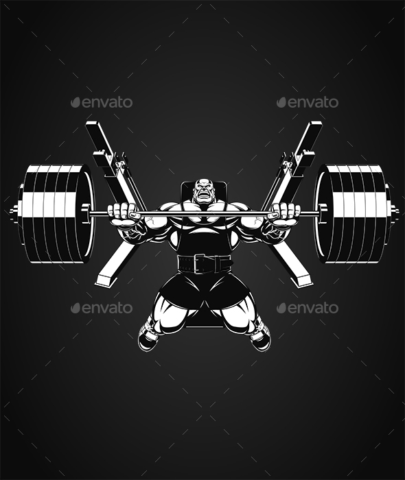 Bodybuilder with a Barbell - Sports/Activity Conceptual