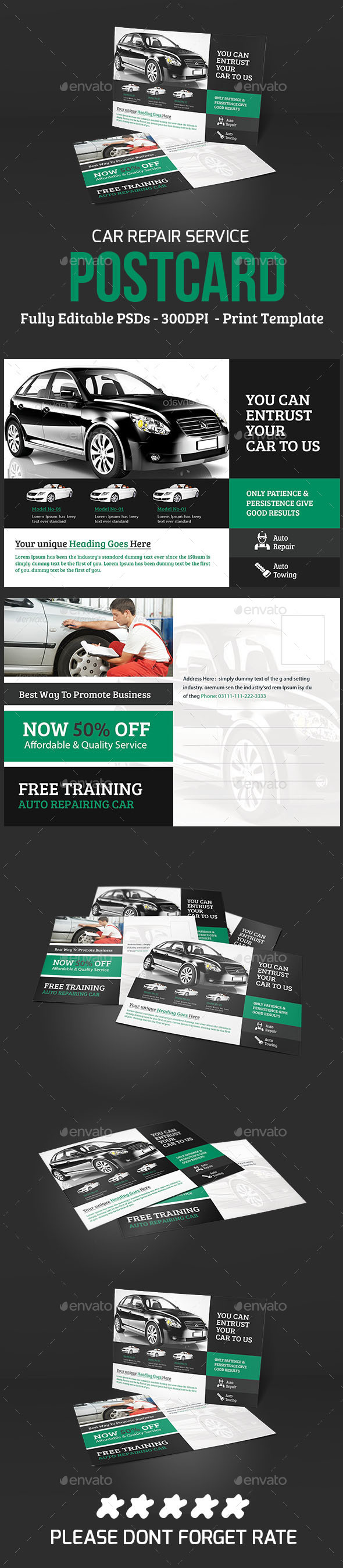 Car repair Service PostCard - Cards & Invites Print Templates