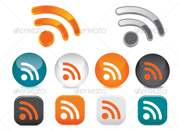 Rss buttons and symbols - Decorative Vectors