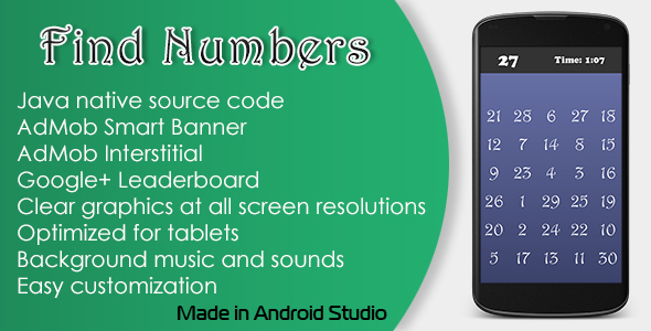 Find Numbers Game - CodeCanyon 11305936