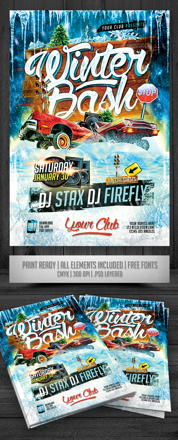 Winter Bash Flyer - Events Flyers