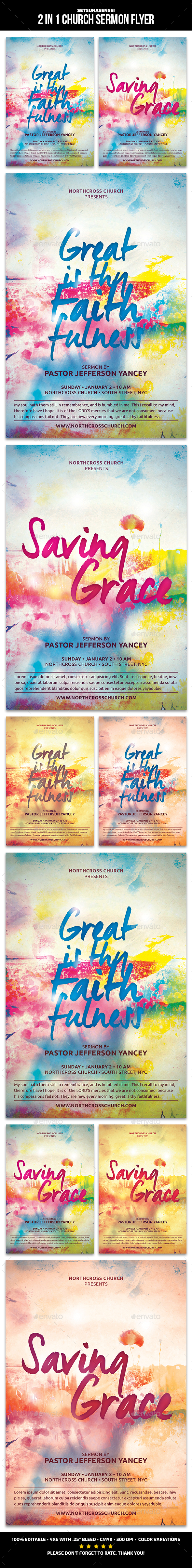 2 in 1 Church Sermon Flyer - Church Flyers