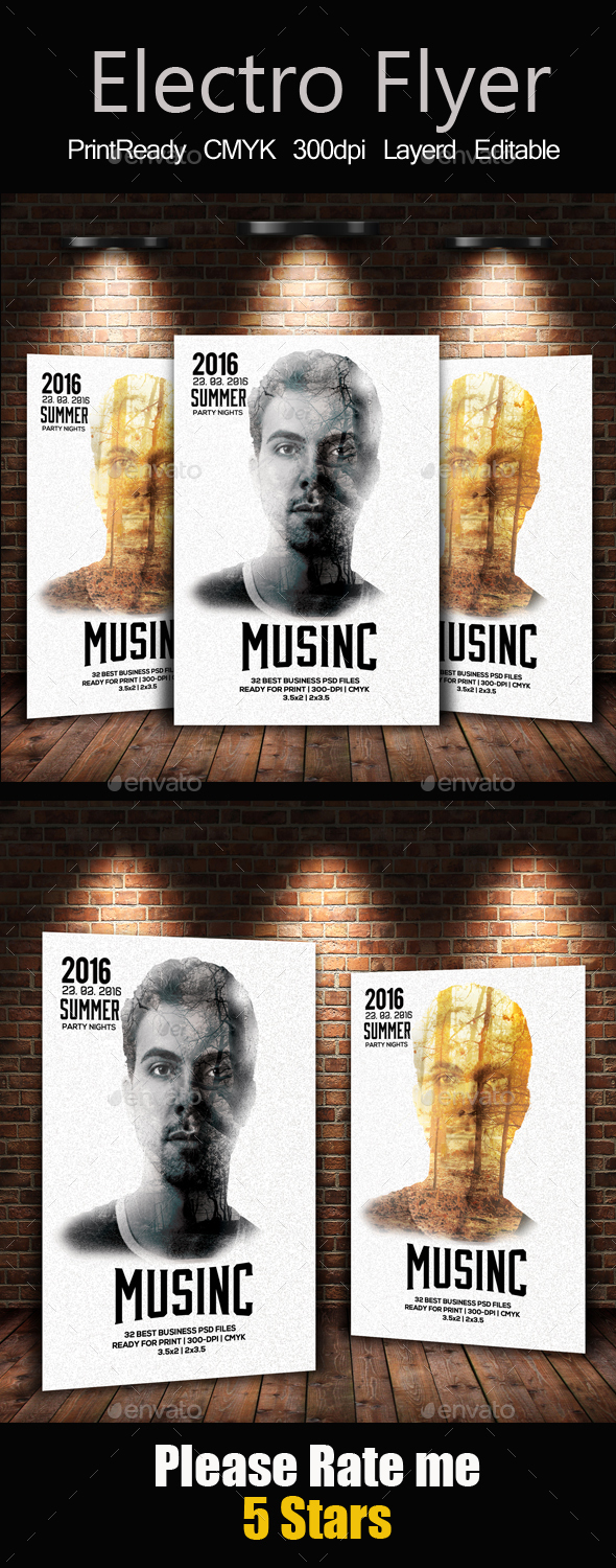 Retro Music Flyer Template - Clubs & Parties Events