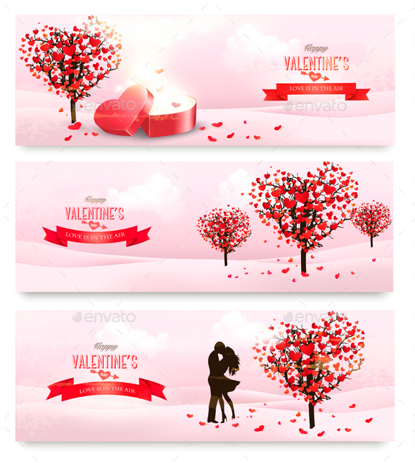 Holiday Valentine Banners. Vector - Valentines Seasons/Holidays