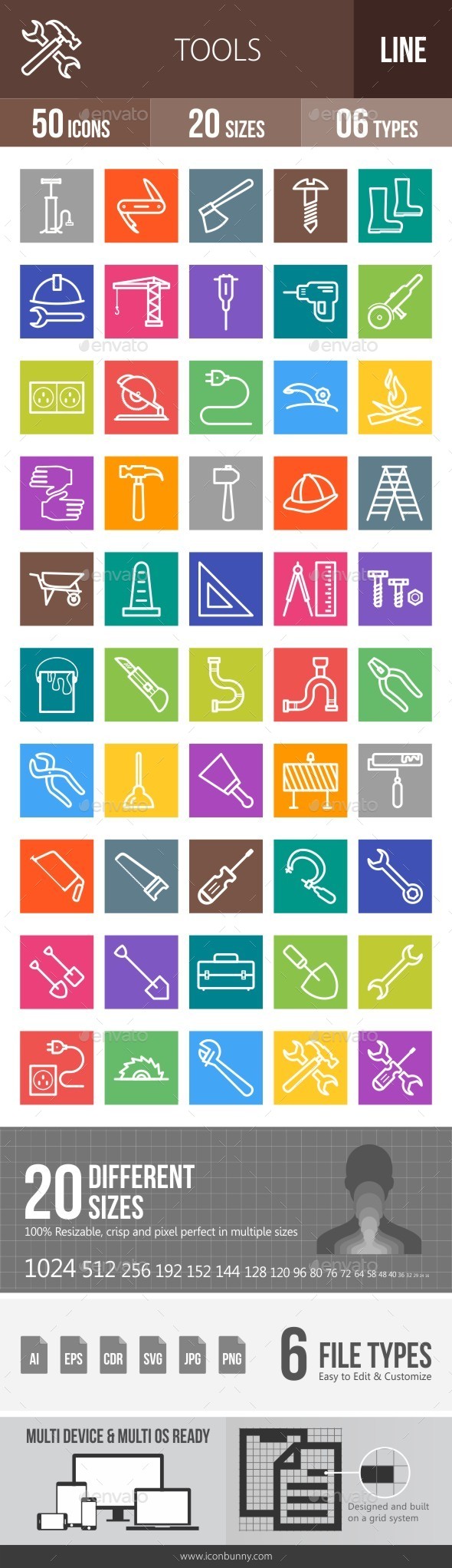 Tools Line Multicolor Icons - Icons