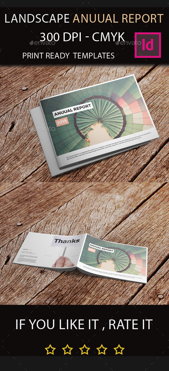 Landscape Annual Report 2015 I Indesign Template By Arnabkumar Graphicriver Indesign Landscape Template