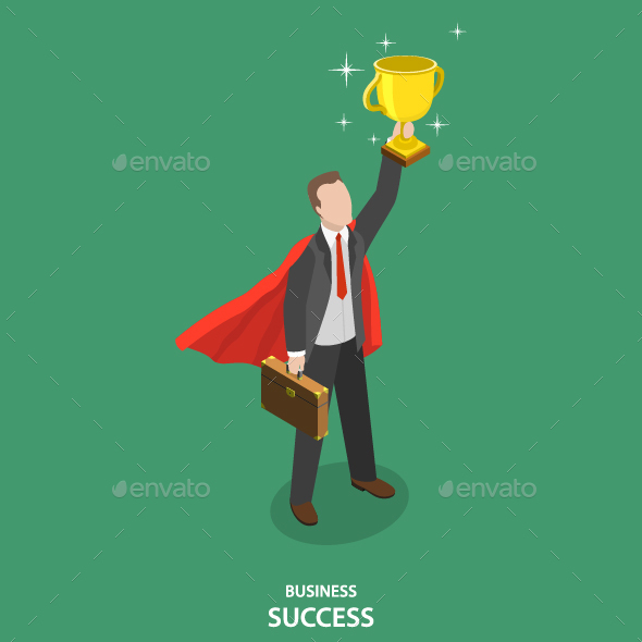 Business Success Isometric Flat Concept - Concepts Business