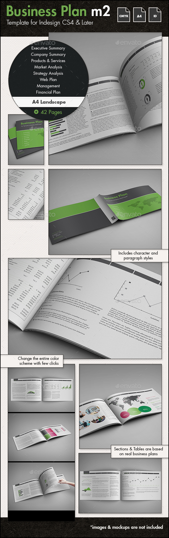 Business Plan Template m2 - A4 Landscape - Proposals & Invoices Stationery