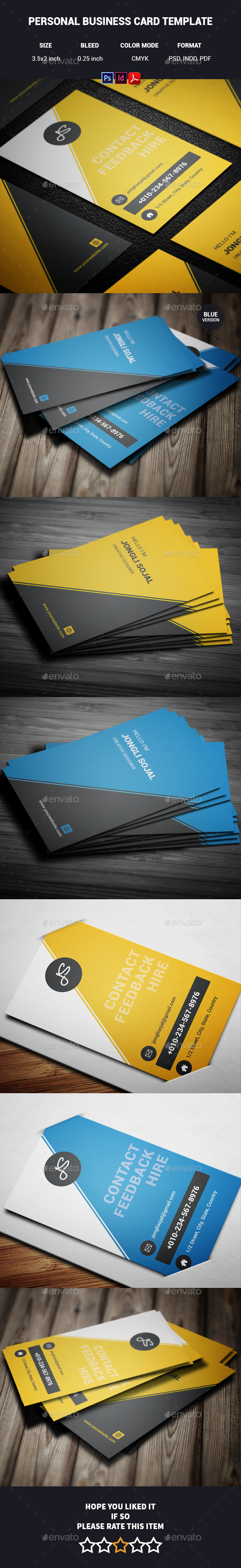 Personal Business Card Template - Creative Business Cards