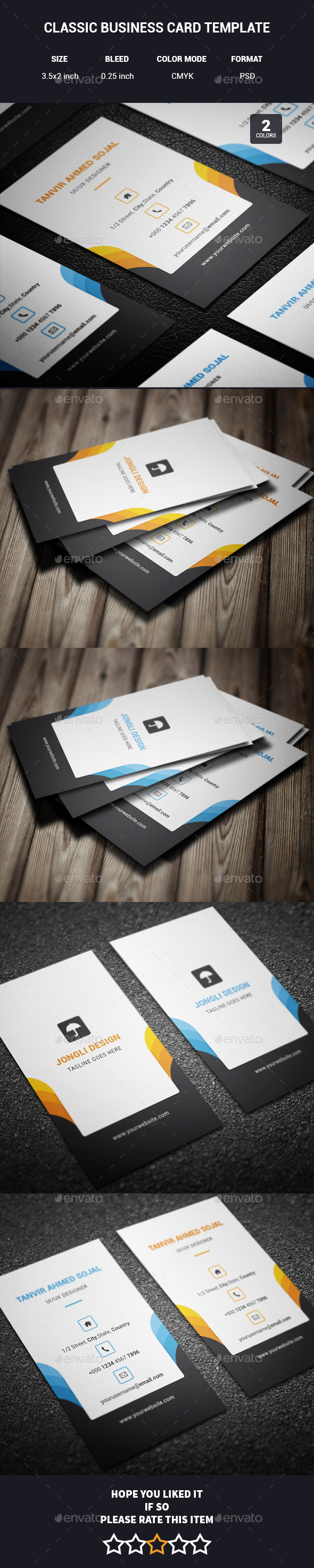Classic Business Card Template - Corporate Business Cards