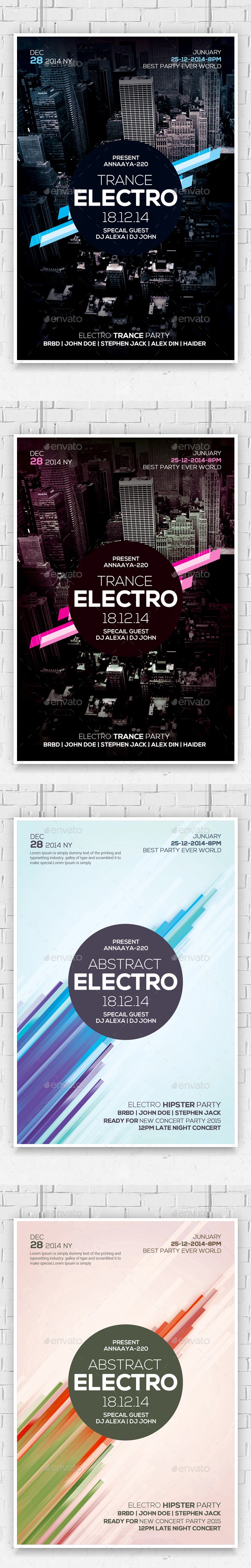 Abstract Flyers Bundle - Clubs & Parties Events