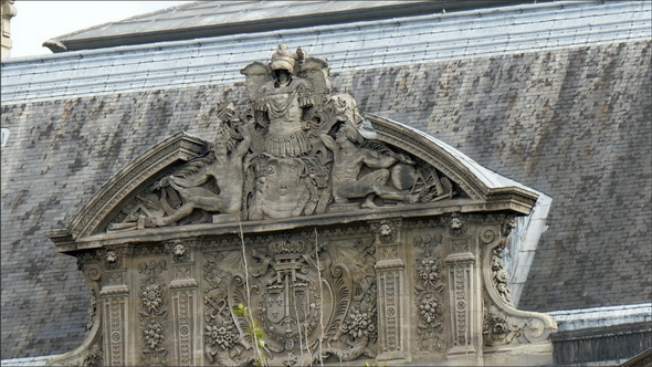 An Old Style Building with Carvings