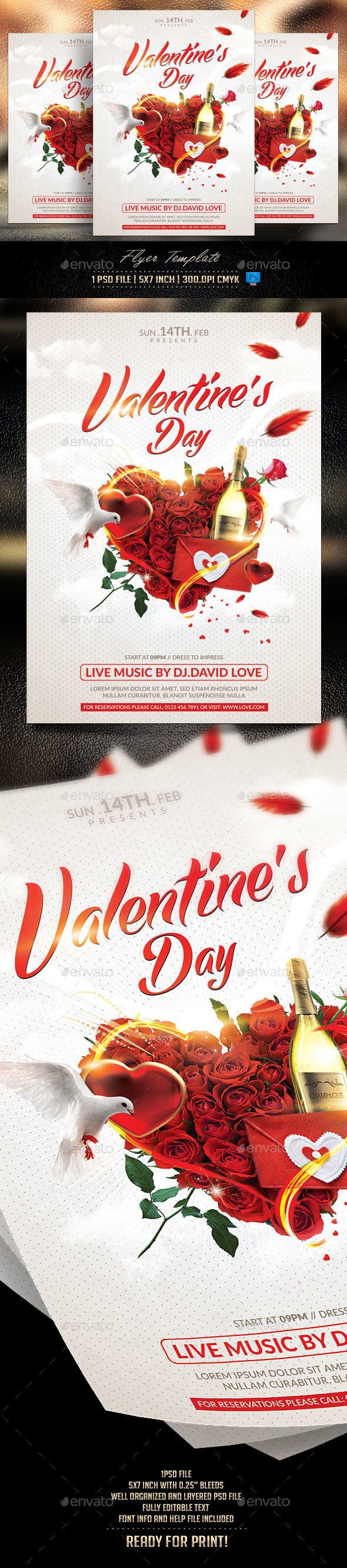 Valentines Flyer Template - Events Flyers