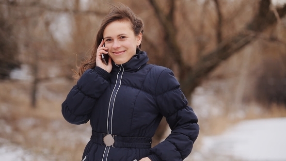 Beautiful Girl Talking On The Phone