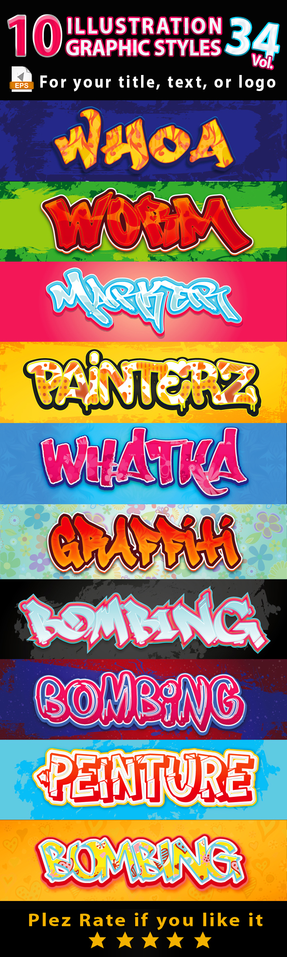 10 Illustrator Graphic Styles Vol.34 - Styles Illustrator