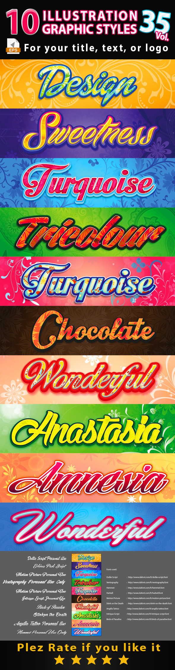 10 Illustrator Graphic Styles Vol.35 - Styles Illustrator