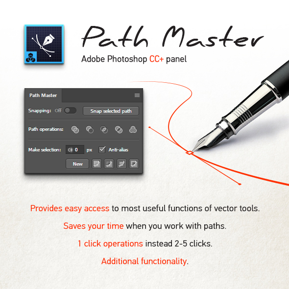 Path Master Photoshop Panel CC+ - Utilities Actions
