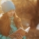 Little Girl In Winter Park Reading a Book - VideoHive Item for Sale