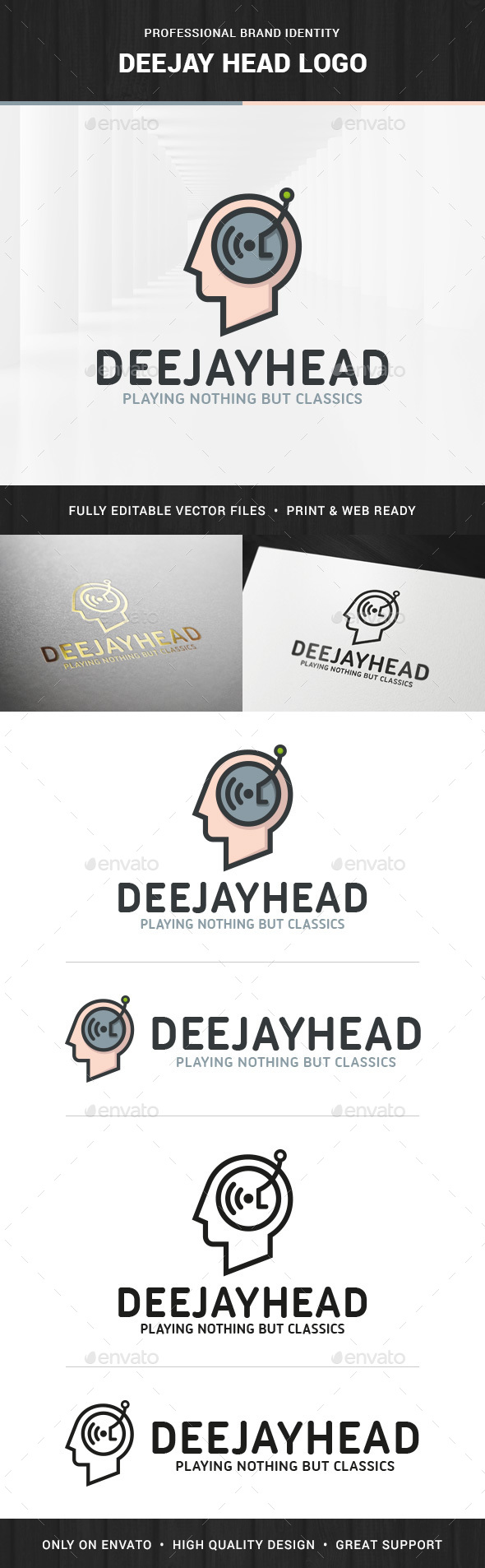 DJ Head Logo Template - Humans Logo Templates