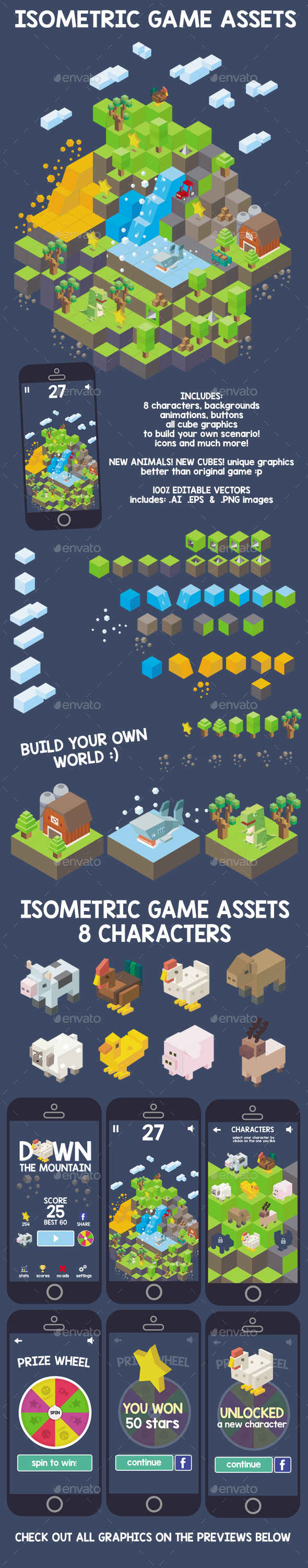 Isometric Game Assets - Down The Mountain by DeLaGranSiete | GraphicRiver