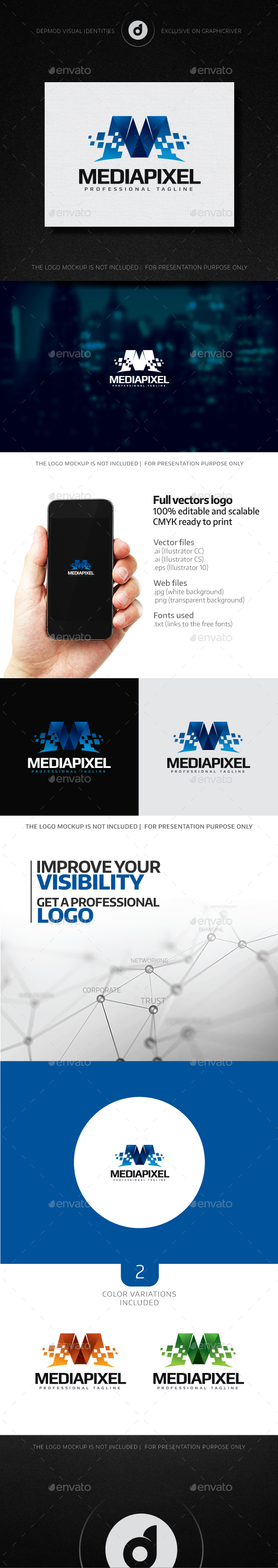 Media Pixel Logo - Letters Logo Templates