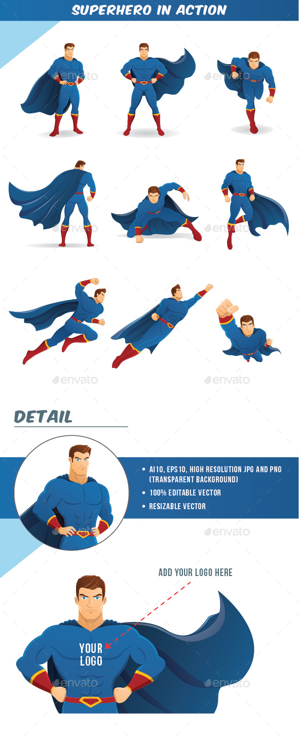 Superhero in Action - People Characters