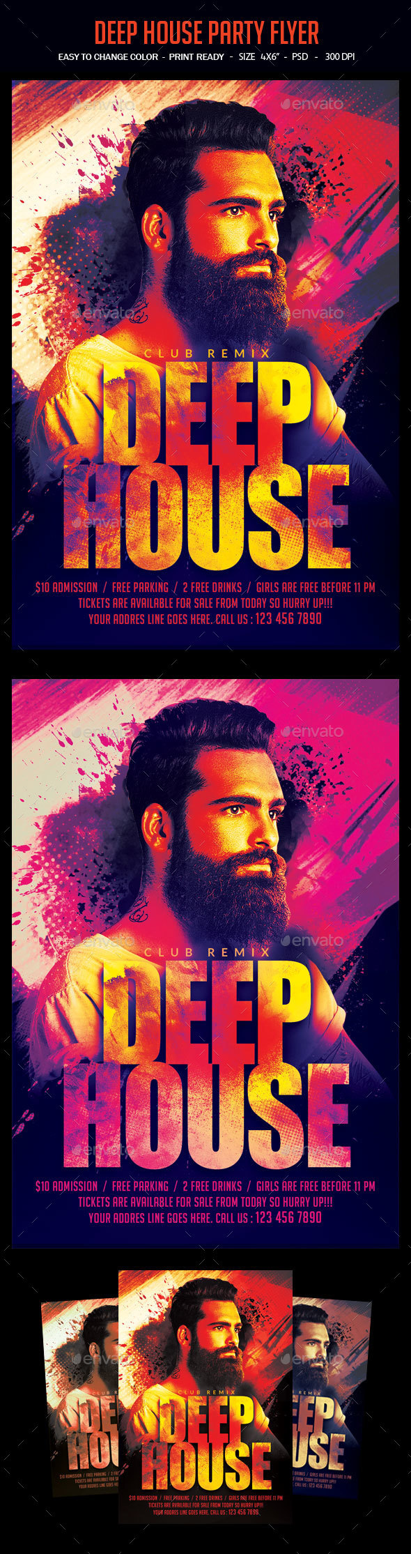 Deep House Party Flyer - Clubs & Parties Events
