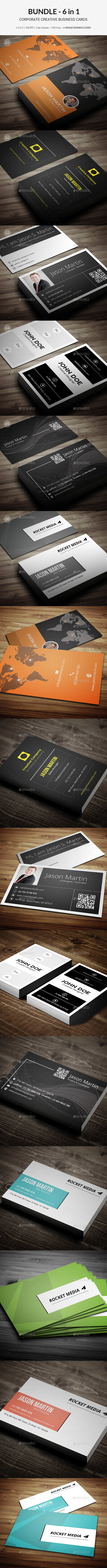 Bundle - Creative Corporate Business Cards - B8 - Corporate Business Cards
