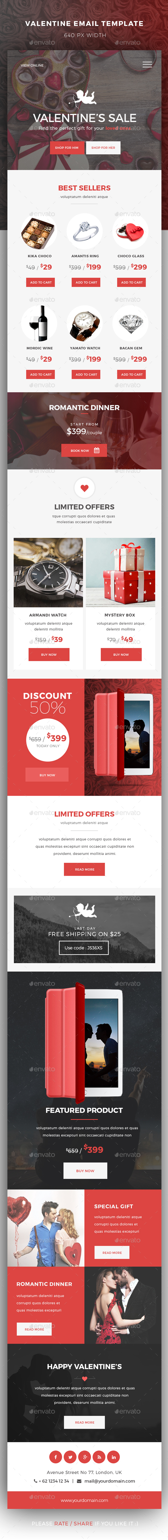 Valentine Newsletter Email Template - E-newsletters Web Elements