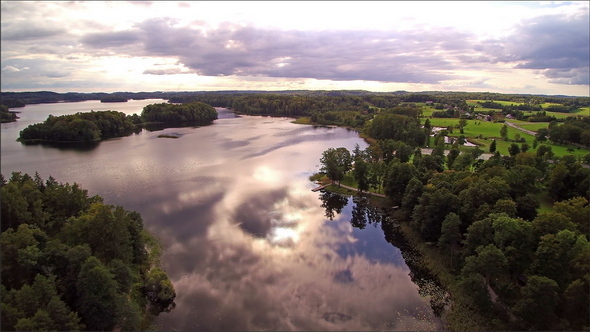 Aerial View of the Puhajarve Lake in Otepaa Estonia
