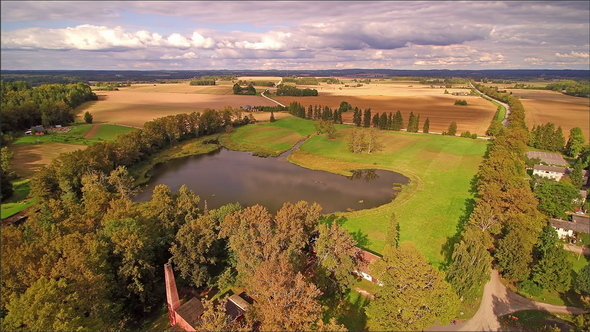 The Aerial Shot of the Place where the Old Castle is