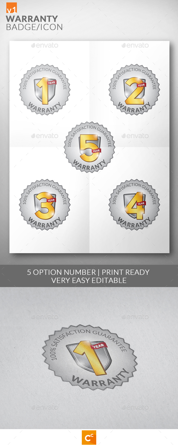 Premium Warranty Badge/Icon - Badges & Stickers Web Elements