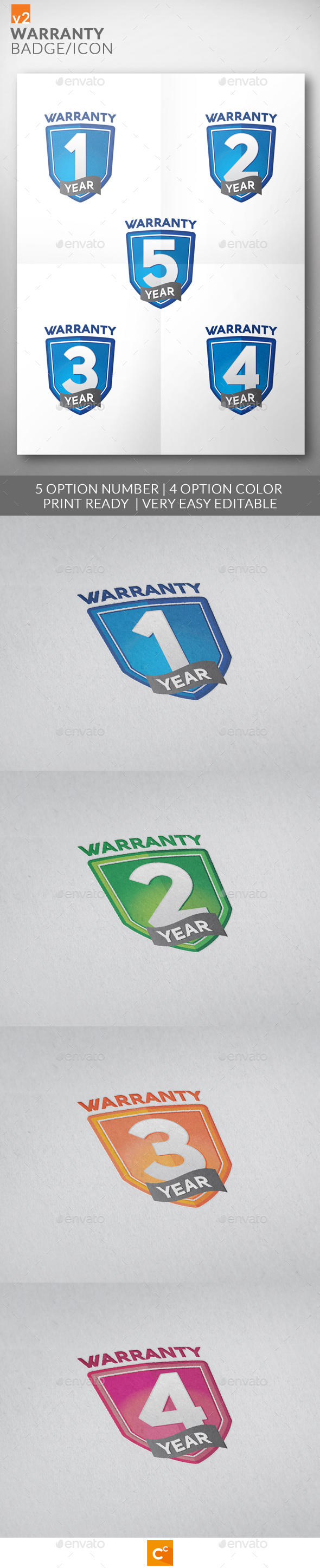 Premium Warranty Badge/Icon v2 - Badges & Stickers Web Elements