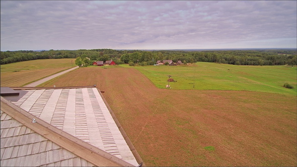 View of the Wide Grassland in Meremae Estonia
