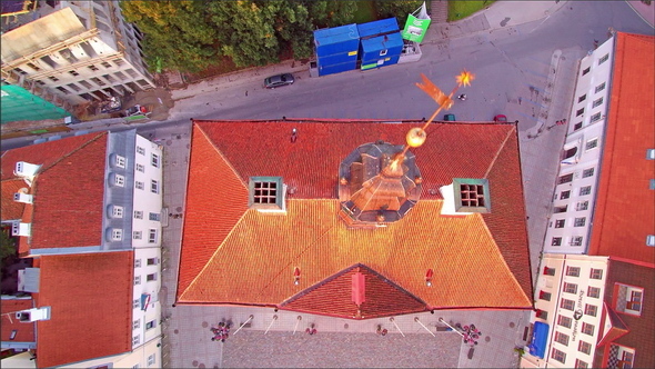 Aerial Shot of the Town Hall Square in Tartu