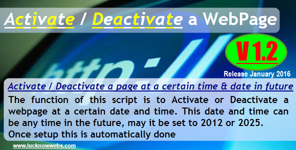 ActivateDeactivate a Webpage - CodeCanyon 226060