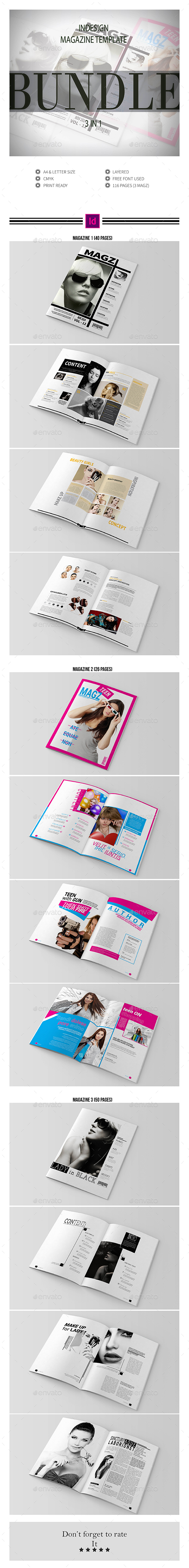 Multipurpose InDesign Magazine Template Bundle - Magazines Print Templates